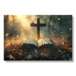 Obraz szklany - Biblia z krzyżem - Axitech.com.pl